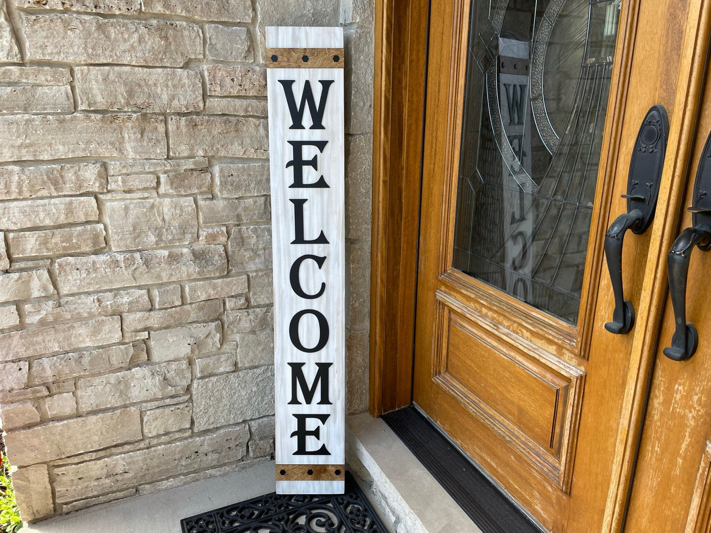 Barrel Style Porch Sign with Optional Address Number