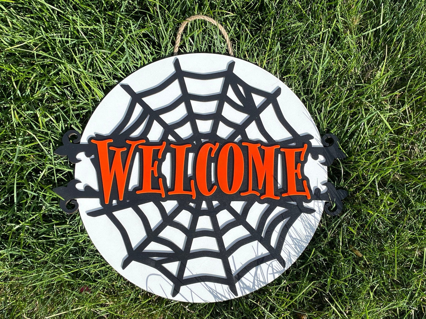 Spider Web Welcome Sign