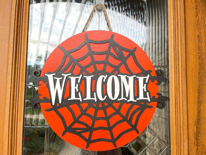 Spider Web Welcome Sign
