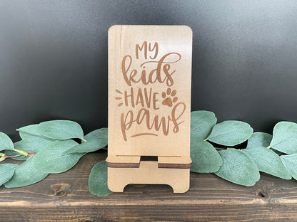 Dog Lovers Phone Stand  |  Laser Cut and Engraved  |  Docking Station for Your Phone  |  Birthday Gift, Pet Lover Gift